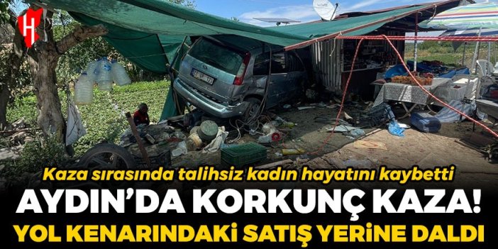 Aydın'da korkunç kaza! Otomobil yol kenarındaki satıcıya daldı: 1 kişi öldü