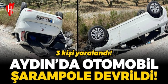 Aydın'da otomobil şarampole devrildi: 3 kişi yaralandı