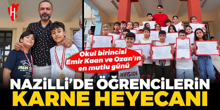 Nazilli’de 30 bin öğrenci karne heyecanı yaşadı: Okul birincileri madalyalarıyla poz verdi