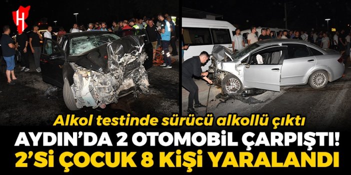 Aydın'da iki otomobil çarpıştı: 2'si çocuk 8 kişi yaralandı