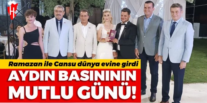 Aydın basının mutlu günü: Ramazan ile Cansu dünya evine girdi