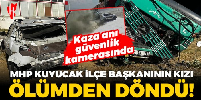 MHP Kuyucak ilçe başkanının kızı ölümden döndü: Kaza anı güvenlik kamerasında