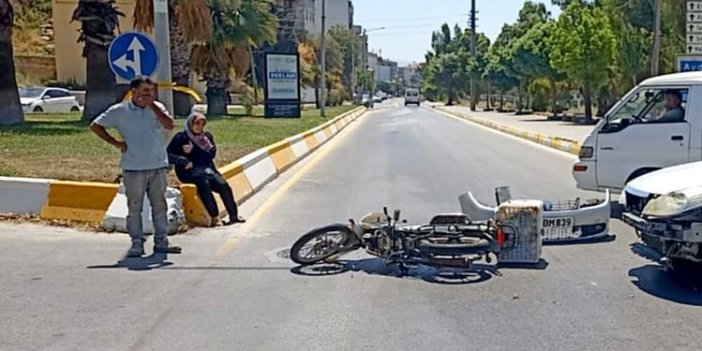 Aydın'da motosikletle araç çarpıştı! 2 yaralı