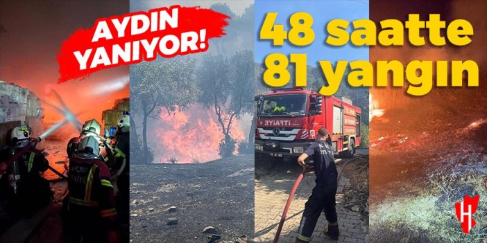 Aydın yanıyor! 48 saatte 81 yangın çıktı