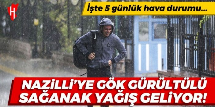 Nazilli dikkat! Meteoroloji uyardı: Gök gürültülü sağanak yağış geliyor