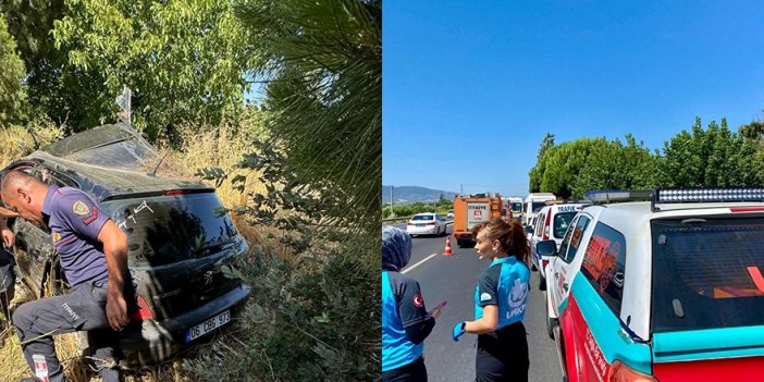 Sultanhisar'da bir kaza daha! Otomobil, şarampole devrildi: 3 yaralı