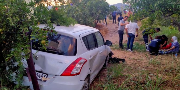 Buharkent’te otomobil tarlaya uçtu! 2 yaralı