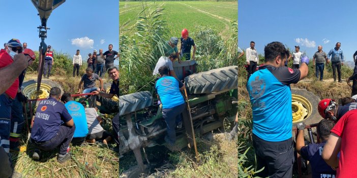 Nazilli’de devrilen traktörün altında kalan 20 yaşındaki genç yaralı olarak kurtuldu