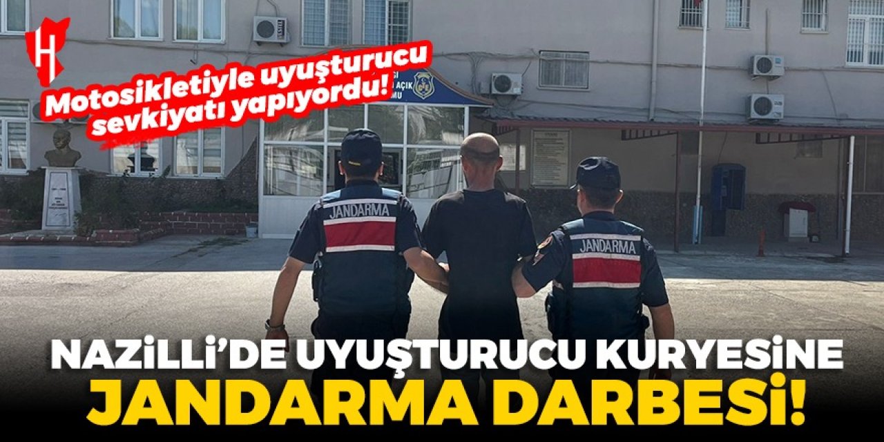 Nazilli'de uyuşturucu sevkiyatı yapan motosikletli kuryeye suçüstü