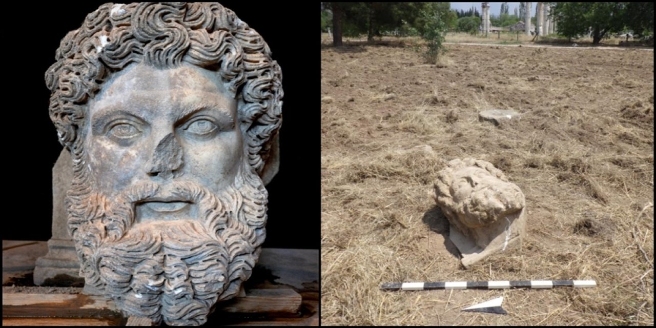 Karacasu Aphrodisias'ta benzersiz keşif: Kolosal Zeus Başı bulundu