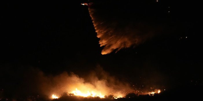 Orman yangınına müdahale havadan ve karadan sürüyor! Rüzgar 72 kilometre hıza ulaştı…