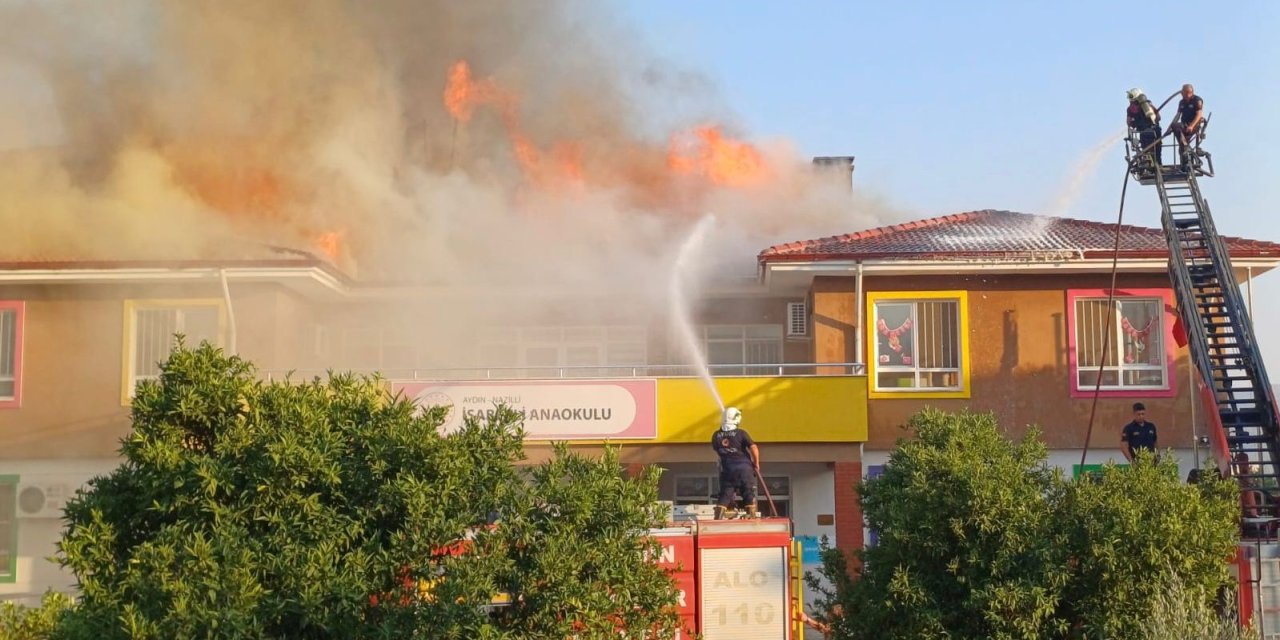 Nazilli’de anaokulu alevlere teslim oldu