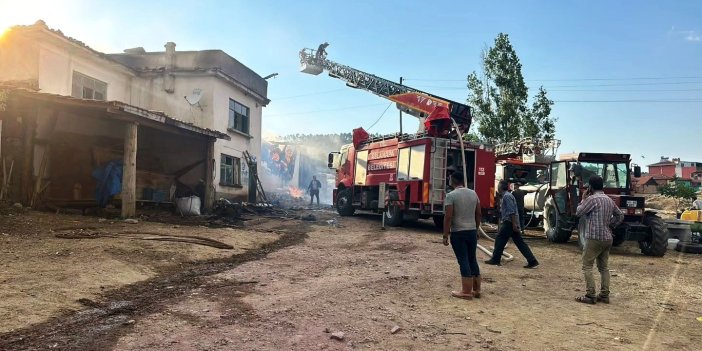 Fırından çıkan yangın ahıra sıçradı…14 büyükbaş hayvan telef oldu