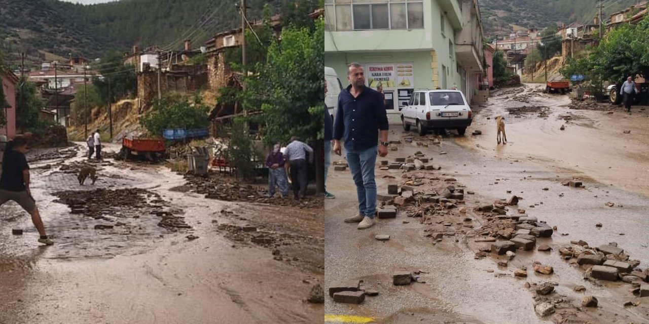 Karacasu’yu sel vurdu! Ekipler teyakkuza geçti