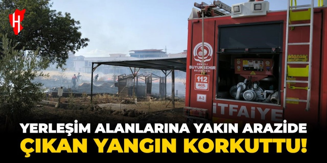 Yerleşim alanlarına yakın arazide çıkan yangın korkuttu!