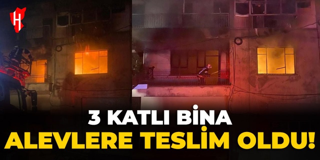 3 Katlı bina alevlere teslim oldu!