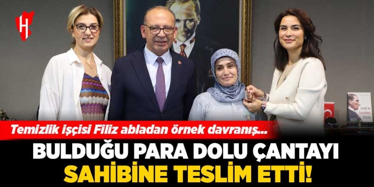 Bulduğu para dolu çantayı sahibine teslim etti: Temizlik işçisi Filiz abladan örnek davranış