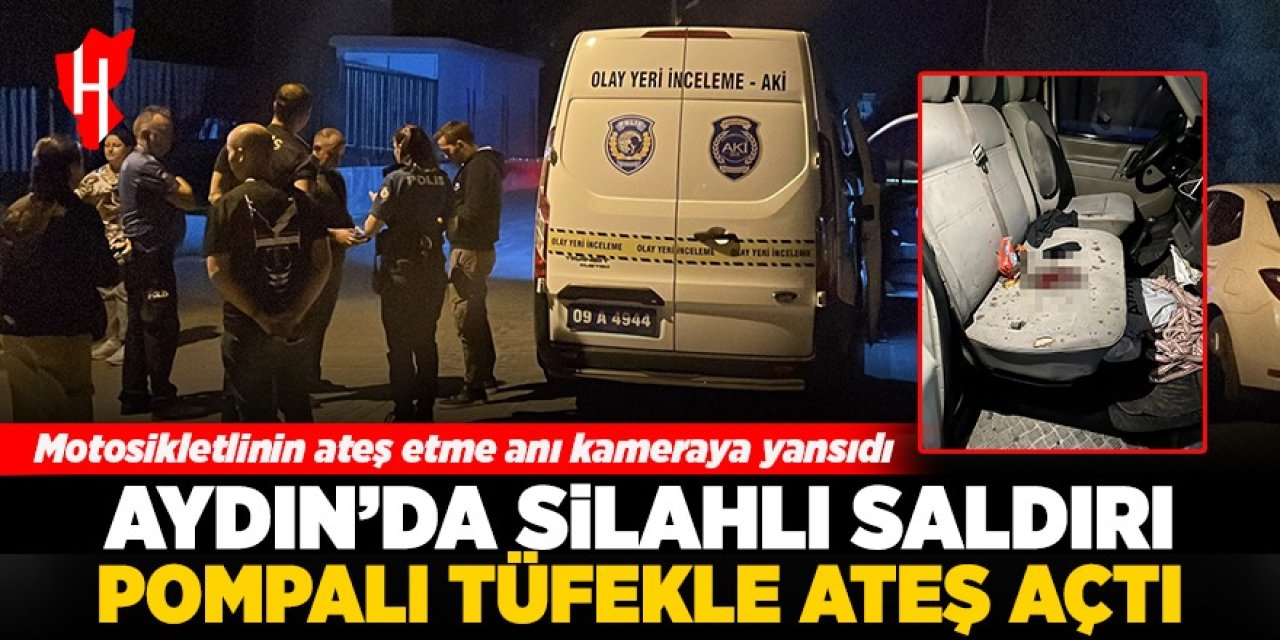 Aydın'da silahlı saldırı: Pompalı tüfekle ateş açtı! Motosikletlinin ateş etme anı kameraya yansıdı