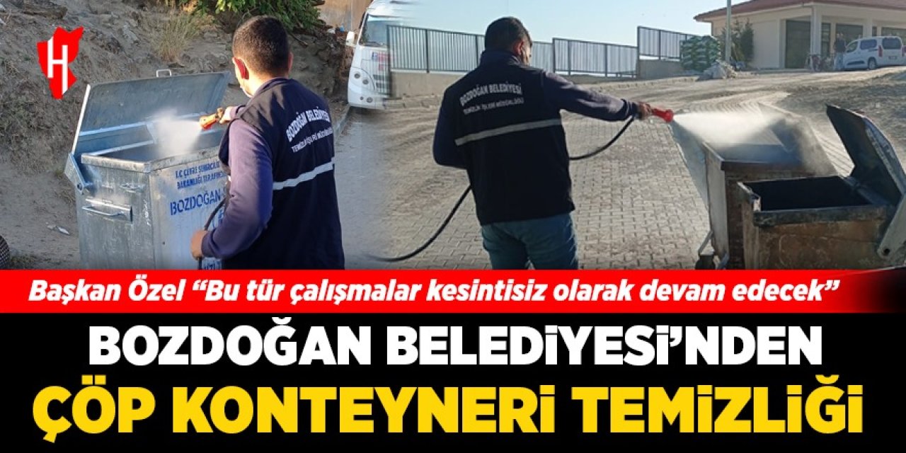 Bozdoğan Belediyesi’nden çöp konteyneri temizliği