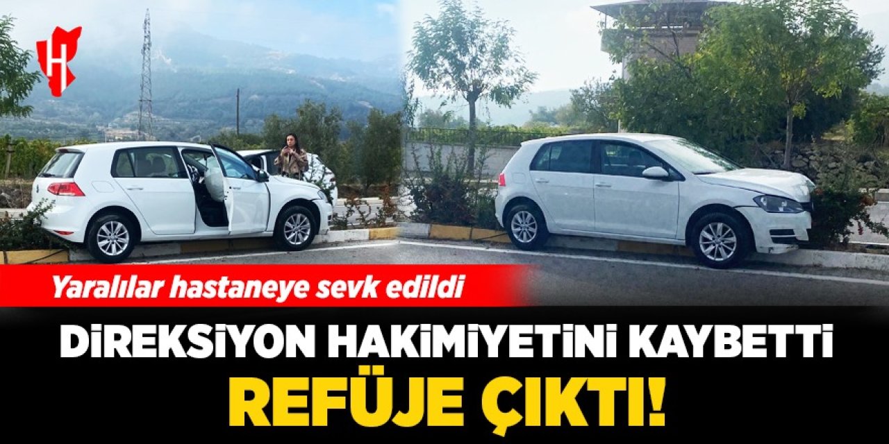 Direksiyon hakimiyetini kaybetti: Refüje çıktı! Yaralılar hastaneye sevk edildi