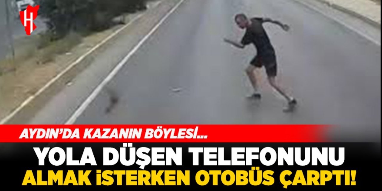 O anlar kamerada! Düşen telefonunu almak isterken otobüs çarptı