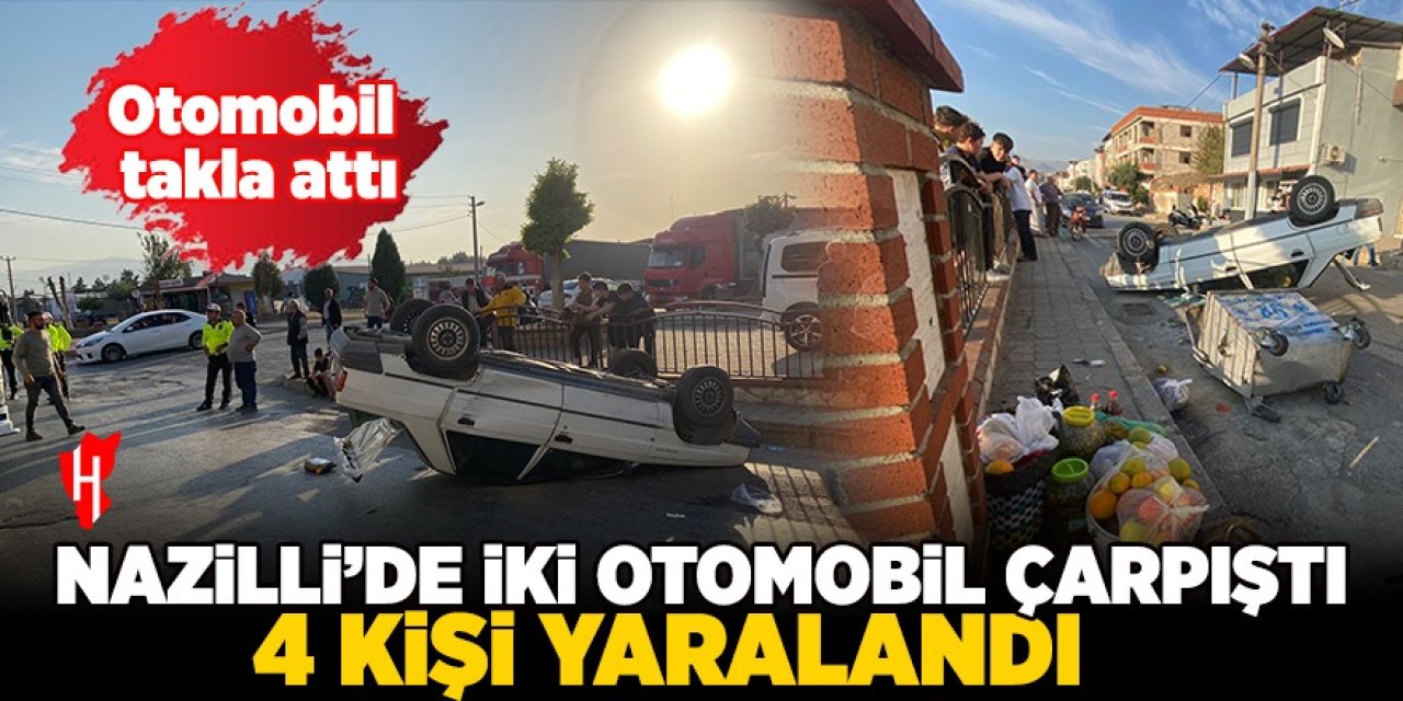 Nazilli’de iki otomobil çarpıştı: 4 yaralı