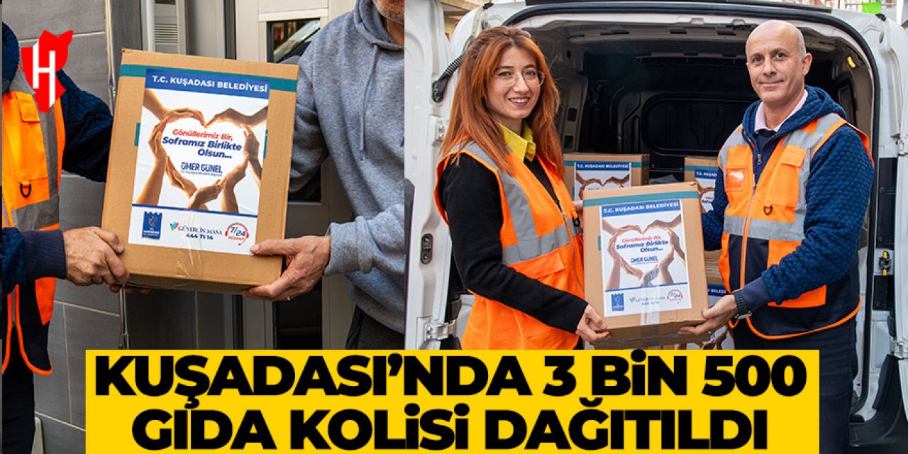 Kuşadası'nda belediye ekipleri 3 bin 500 gıda kolisi dağıttı