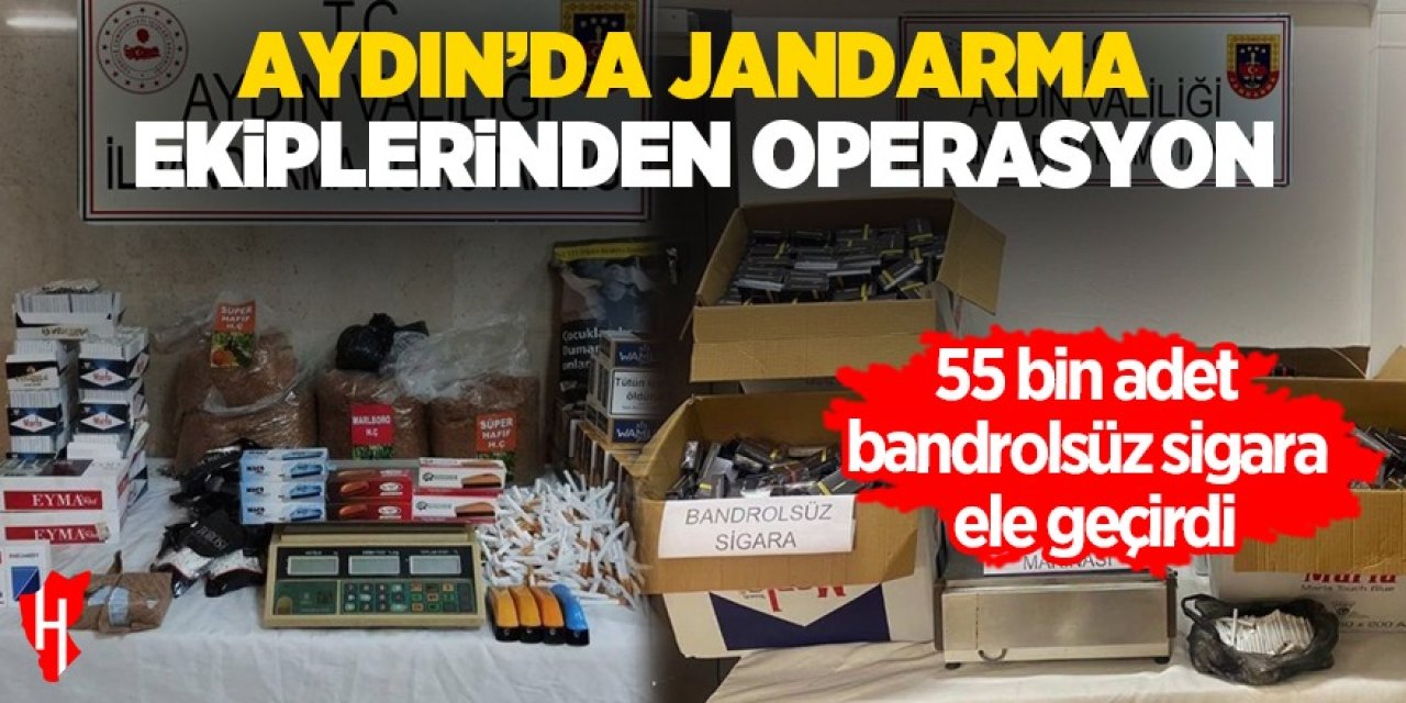 Germencik'te 55 bin adet bandrolsüz sigara ele geçirildi