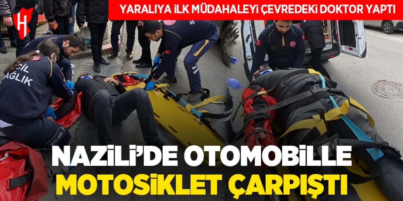 Nazilli’de otomobille motosiklet çarpıştı: 1 yaralı!