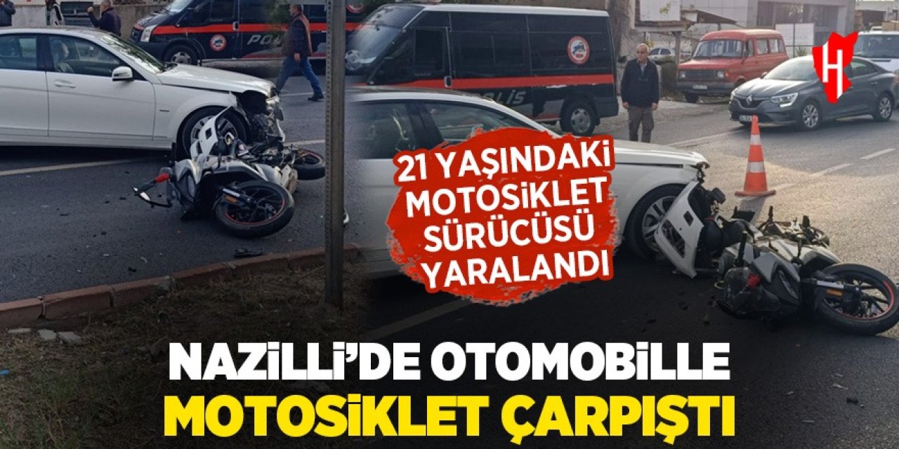 Nazilli'de kaza: 21 yaşındaki motosikletli yaralandı