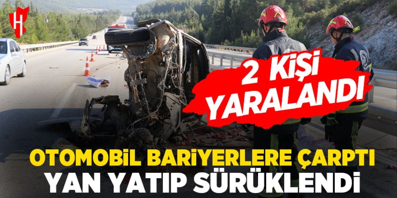 Hurda yüklü araç yan yatıp sürüklendi