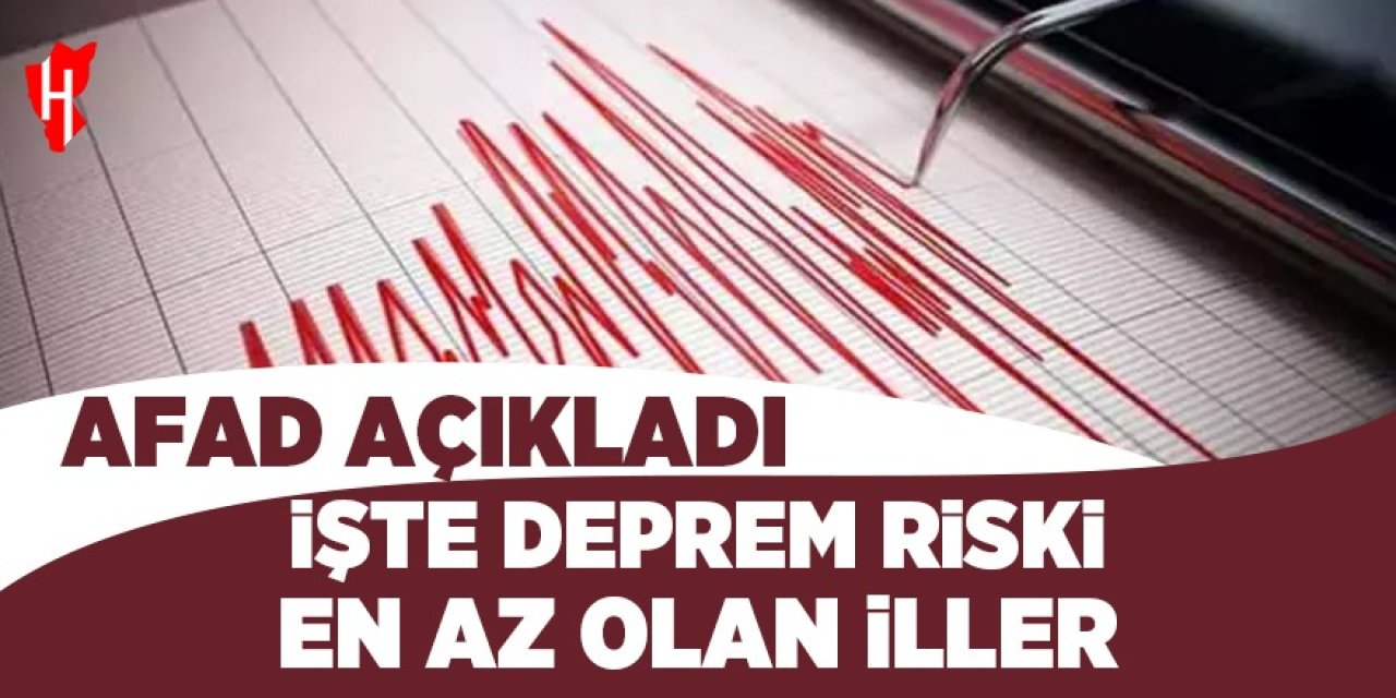 AFAD açıkladı: İşte deprem riski en az olan iller