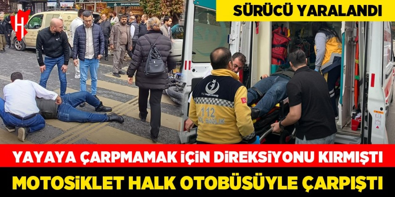 Aydın'da motosiklet ile halk otobüsü çarpıştı: 1 yaralı