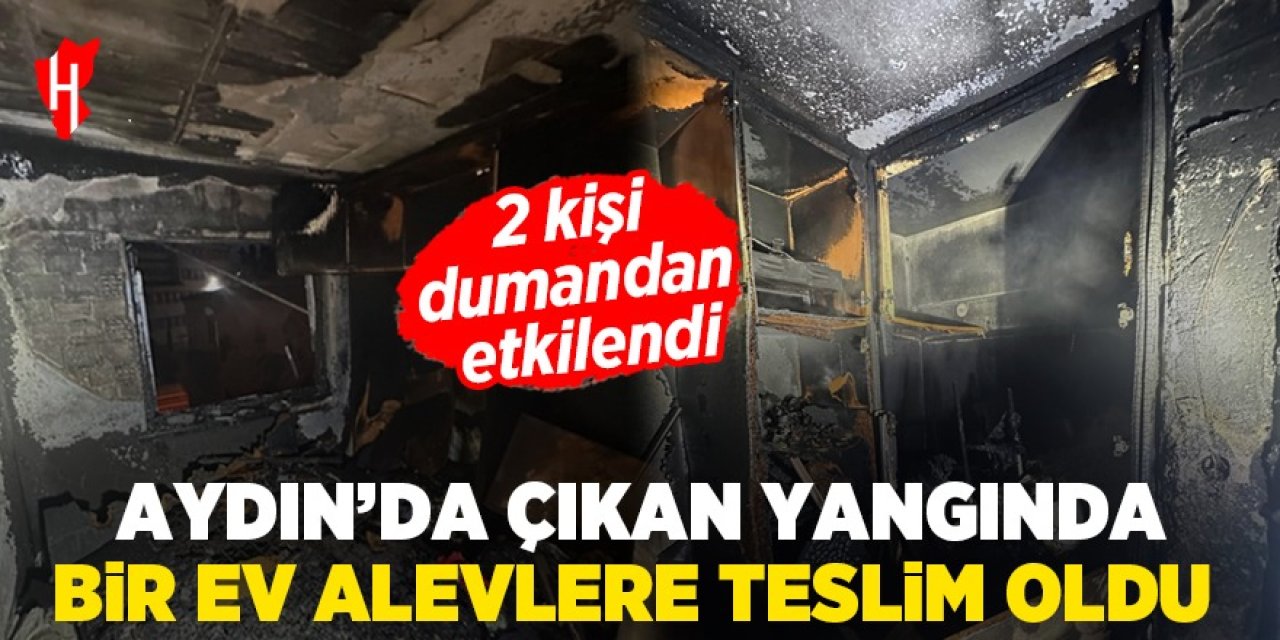 Aydın'da çıkan yangında bir ev alevlere teslim oldu