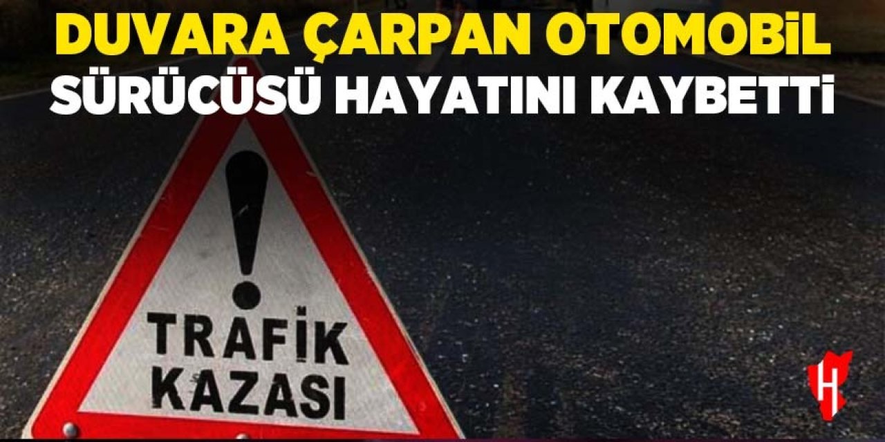 Duvara çarpan otomobil sürücüsü hayatını kaybetti