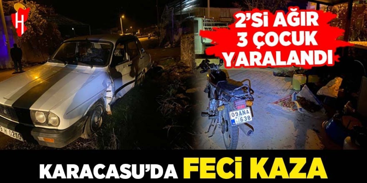 Karacasu'da feci kaza: 2'si ağır 3 çocuk yaralandı!