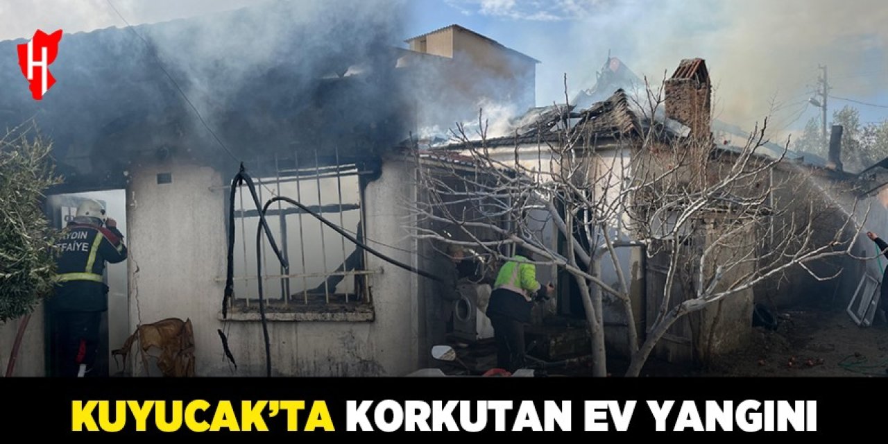 Kuyucak'ta korkutan ev yangını