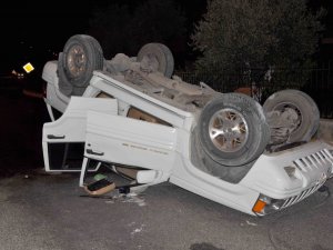 Akbük'te Kontrolden Çıkan Araç Takla Attı: 3 Yaralı