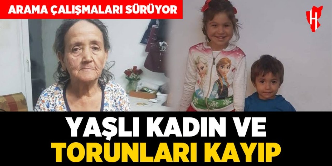 Yaşlı kadın ve torunlarını arama çalışmaları sürüyor