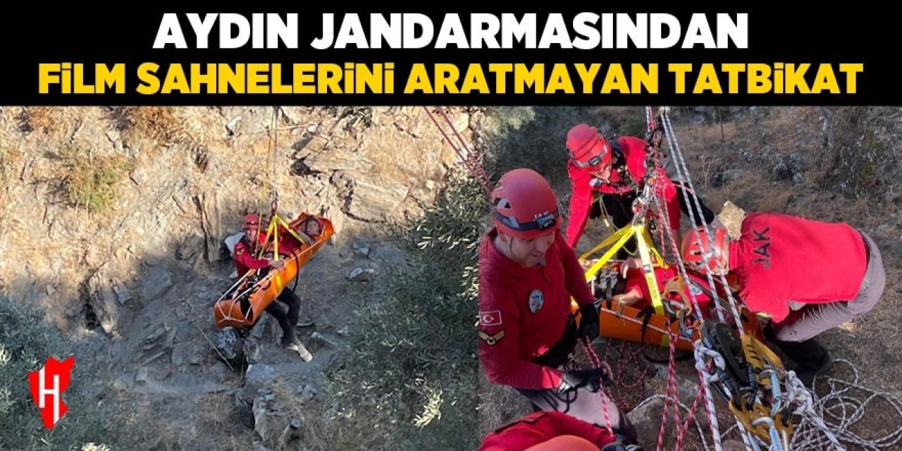 Aydın'da kanyonda mahsur kalan vatandaşları jandarma kurtardı