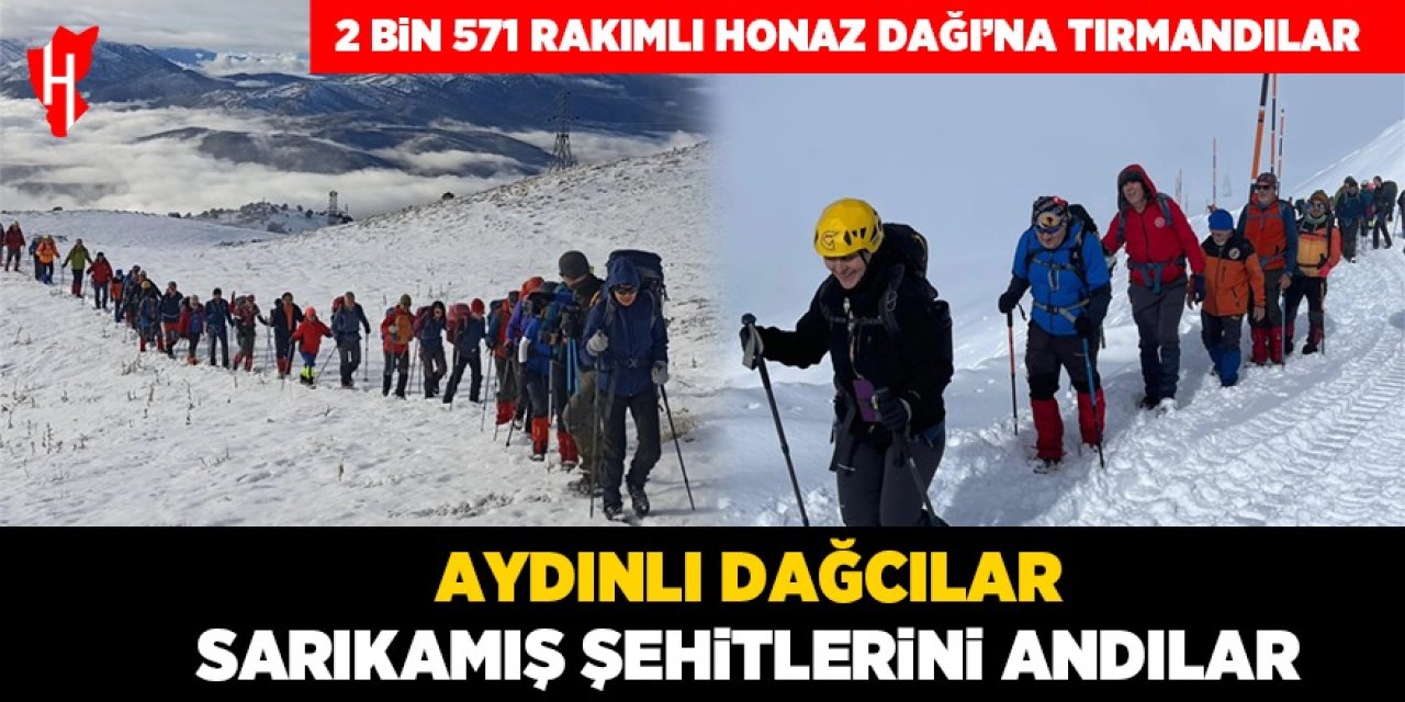 Aydınlı dağcılar Sarıkamış Şehitlerini anmak için Honaz Dağı'na tırmandı