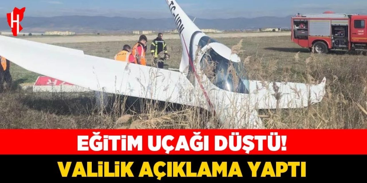 Eğitim uçağı düştü! Valilik açıklama yaptı