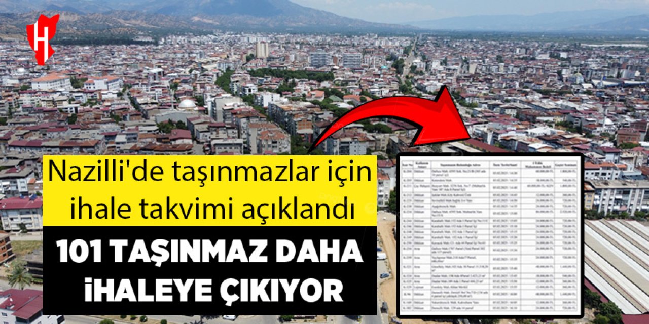 Nazilli'de taşınmazlar için ihale takvimi açıklandı: 101 taşınmaz daha kiraya çıkıyor!