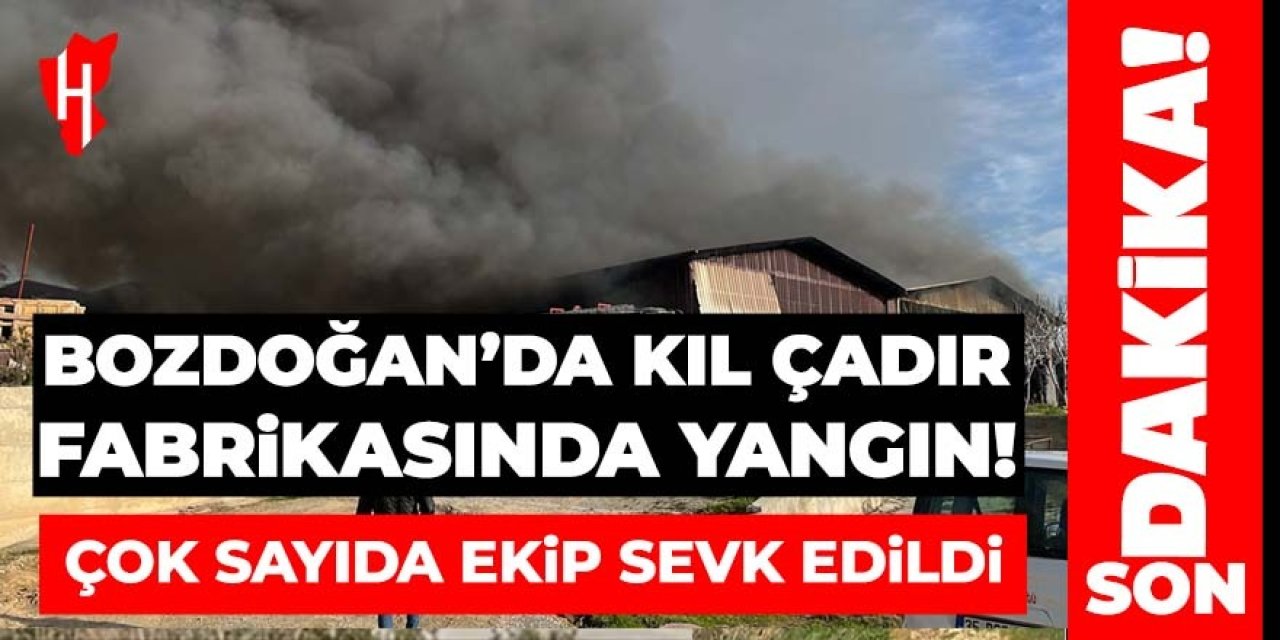 Bozdoğan'da Kıl Çadır Fabrikasında yangın! Çok sayıda ekip sevk edildi