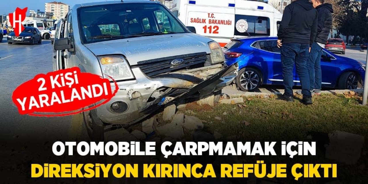 Aydın'da otomobile çarpmamak için direksiyon kıran sürücü refüje çıktı: 2 yaralı