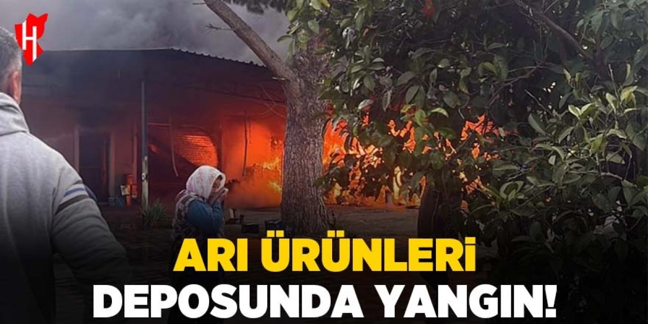 Arı ürünleri deposunda yangın!