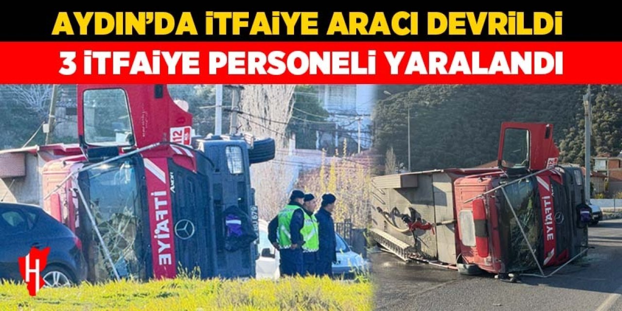 İtfaiye aracı devrildi: 3 yaralı