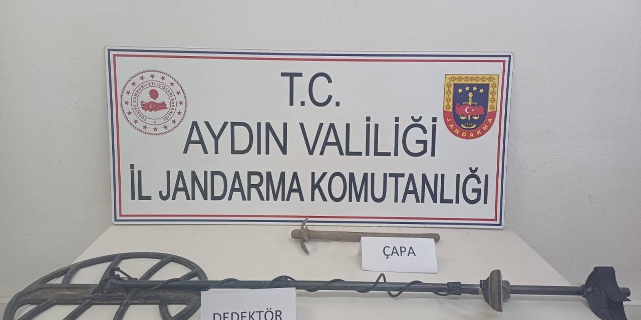 Sultanhisar'da kaçak kazıya jandarmadan suçüstü!