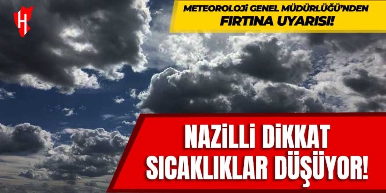 Nazilli dikkat: Sıcaklıklar düşüyor! Meteoroloji'den fırtına uyarısı!