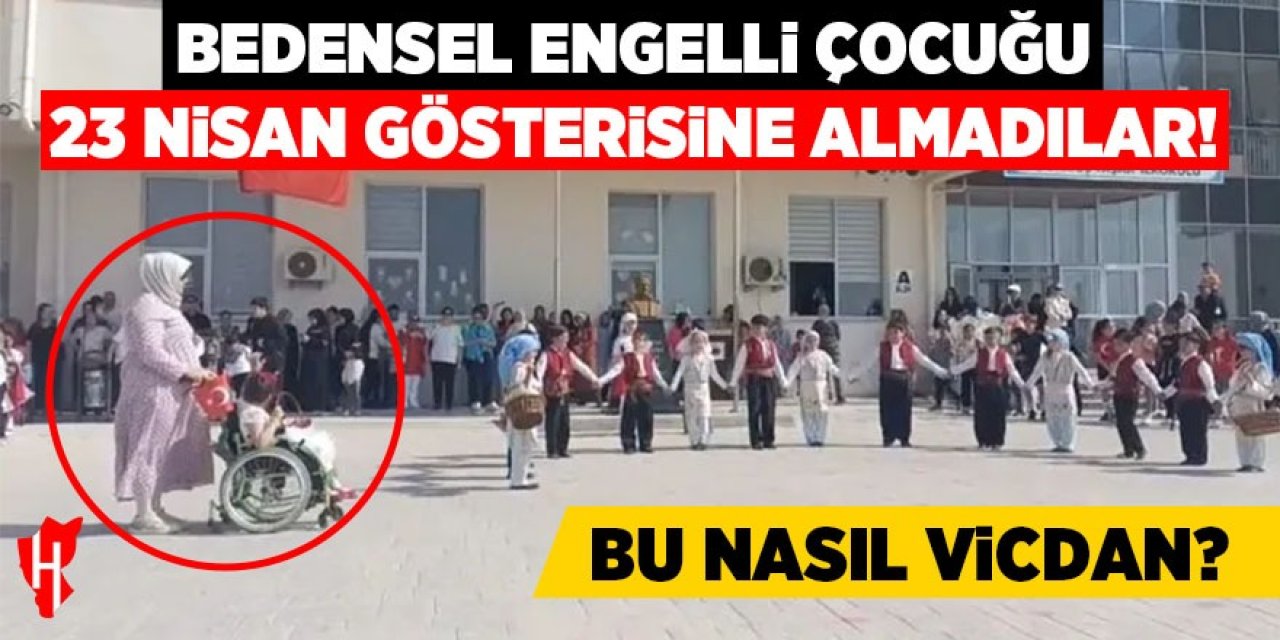 Engelli çocuğun 23 Nisan'ı kutlamasına izin vermediler! Arkadaşları eğlendi, o izledi!
